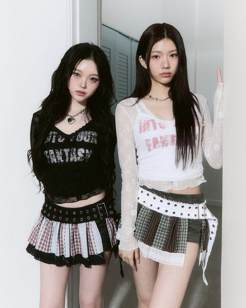 【CHERRYQUIRI】lettering crop sleevless / 【チェリーキュリー】レタリングクロップキャミソール