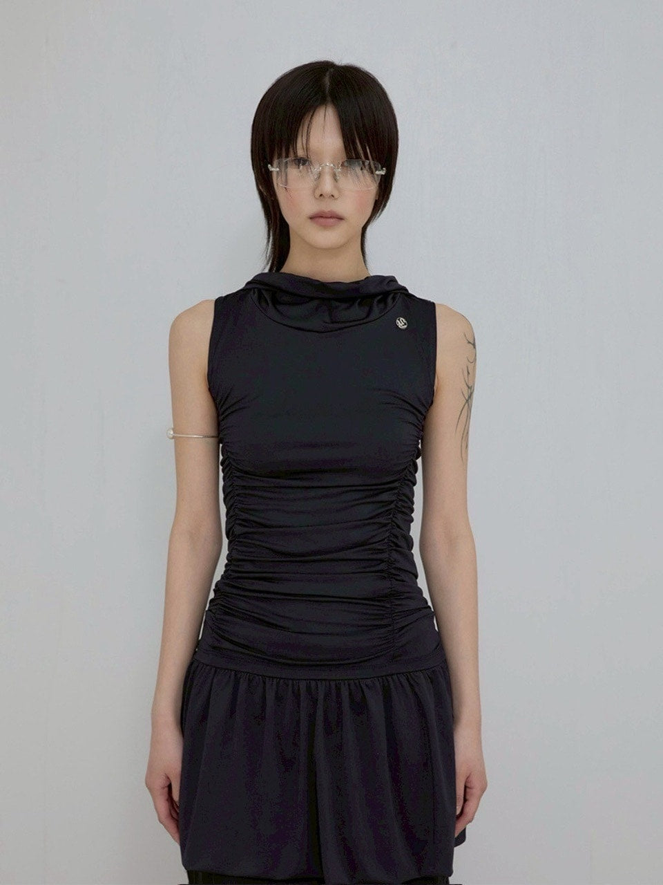 【FLAREUP】Hooded High Neck Dress