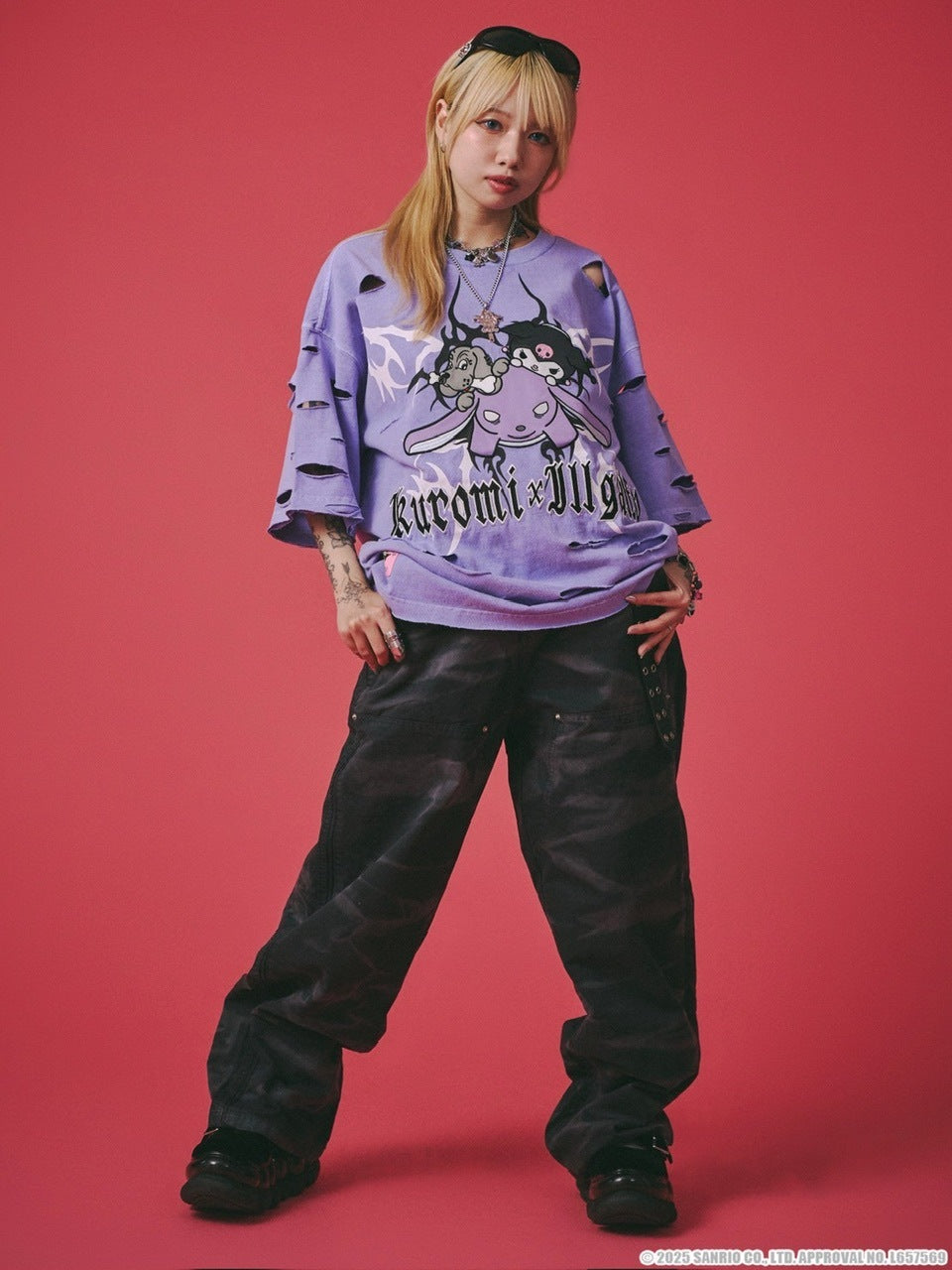 【GALFY×KUROMI】イルガルフィーボロボロ半袖TEE