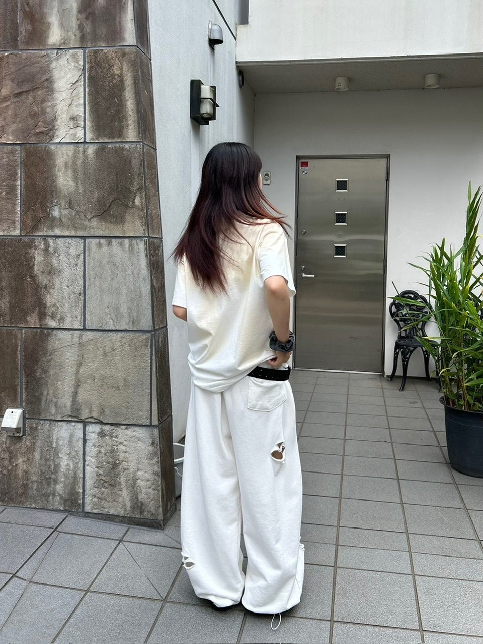 【Chikashitsu +】full length damage sweat pants / 【チカシツプラス】フルレングスダメージスウェットパンツ (3color)