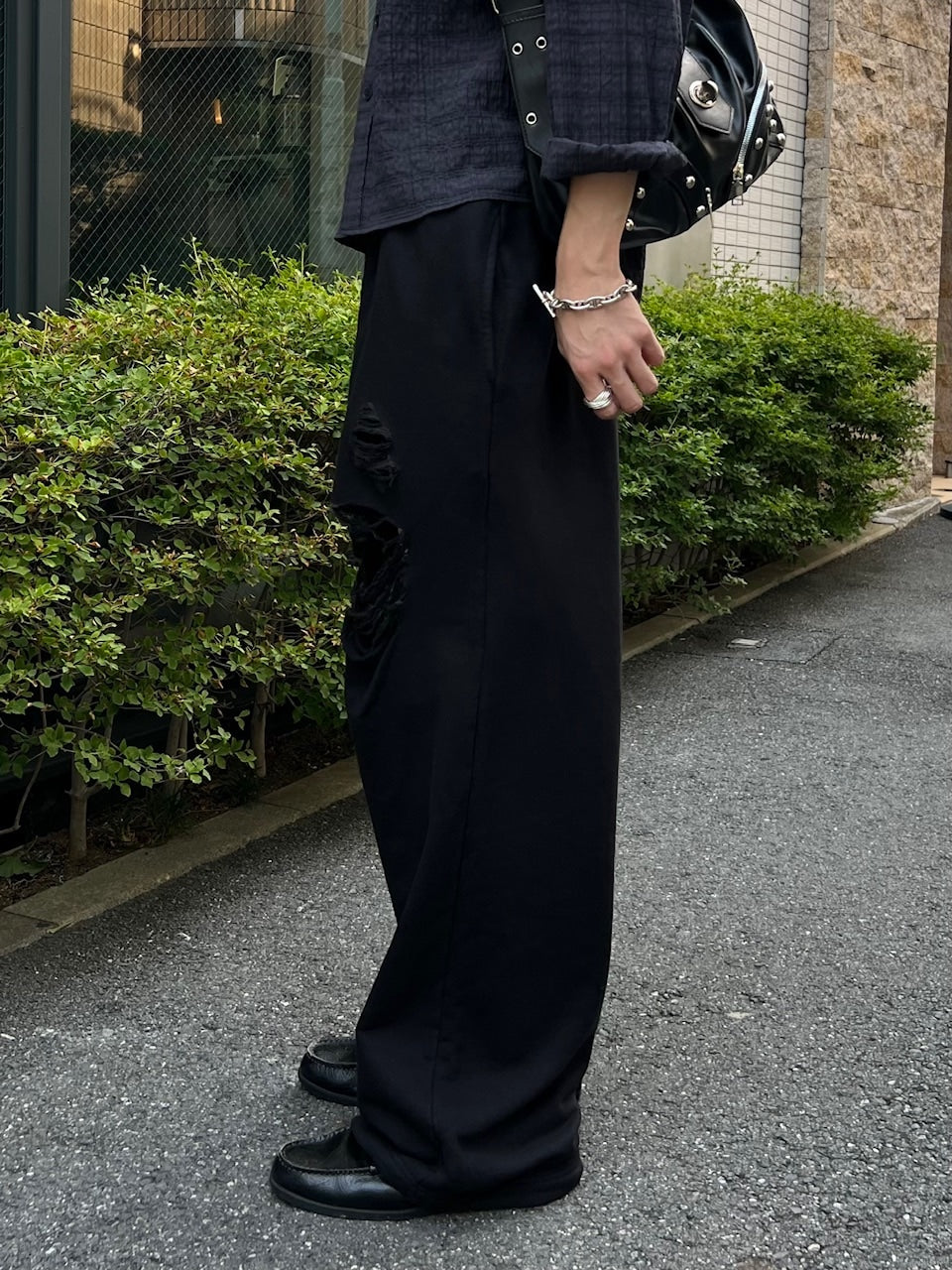 受注制【Chikashitsu +】full length crash sweat pants / 【チカシツプラス】フルレングスクラッシュスウェットパンツ (2color)