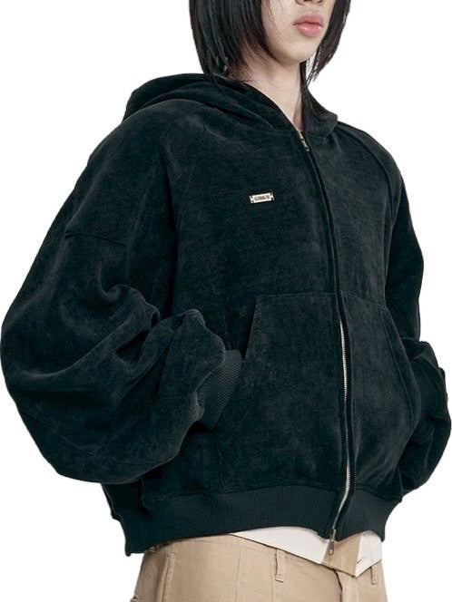 AJOBYAJO】Corduroy Short Zip-Up Hoodie – PRESSING WEB SHOP