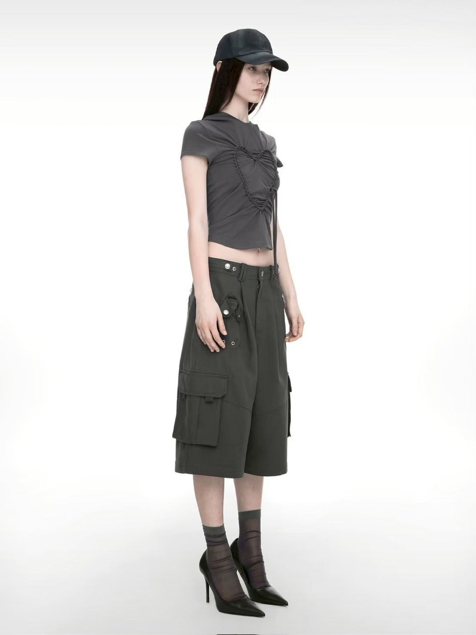 【NACHE】HEART BRAID HOODIE T-SHIRT