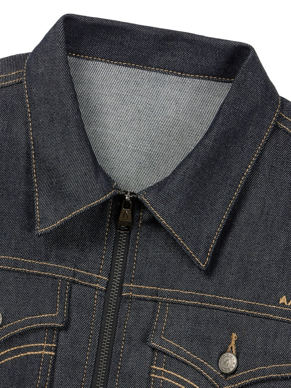 【AAKAM】Banding Denim Zip-Up Jacket