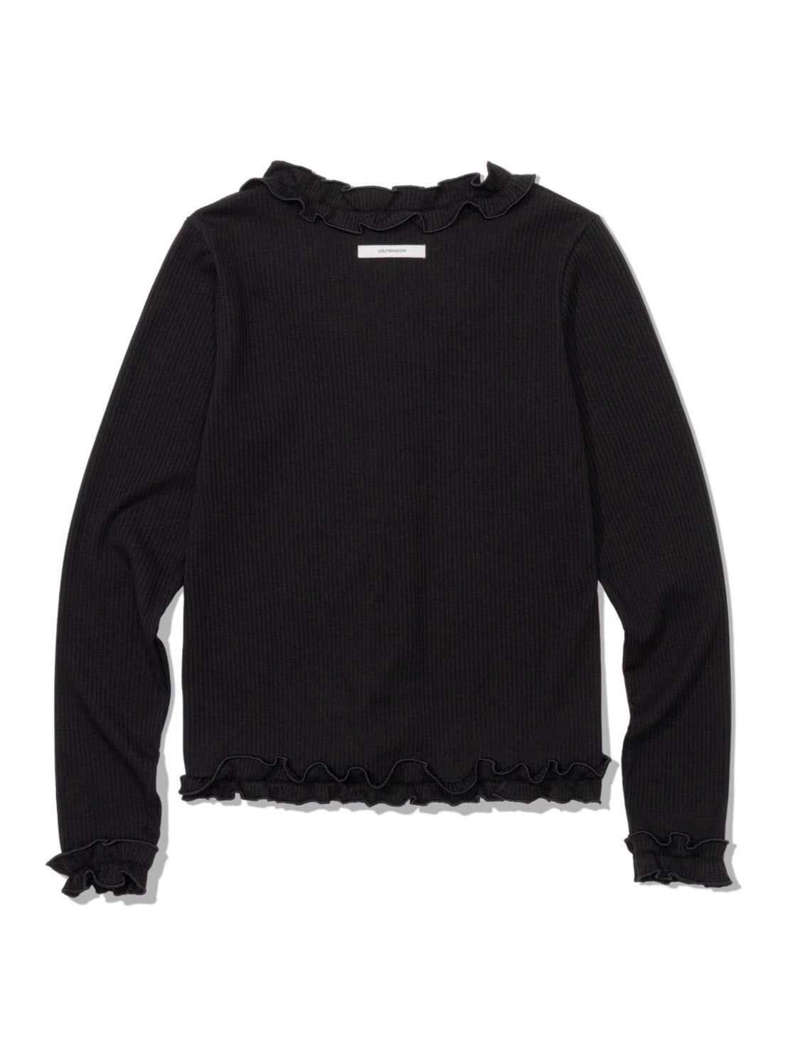 12/21 20:00 再販【Uglyshadow】RUFFLE RIBBED T-SHIRT