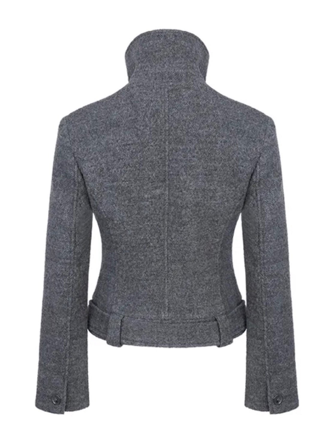 【NOT KNOWING】Double Belted High-Neck Coat