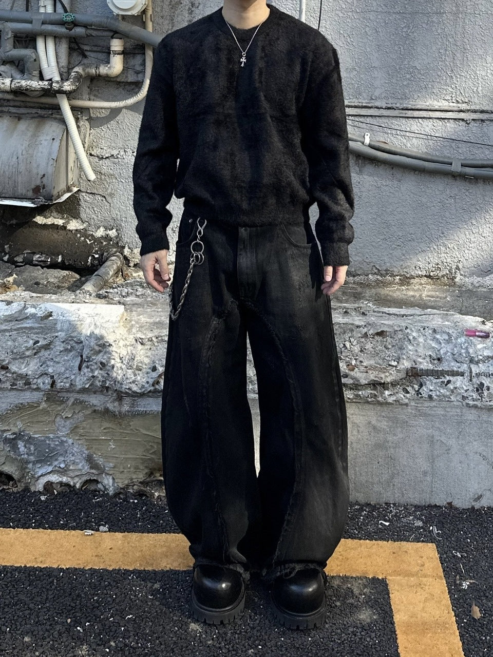 大阪店WEB限定受注制【Chikashitsu +】cropped hairy knit / 【チカシツプラス】クロップドヘアリーニット (3color)