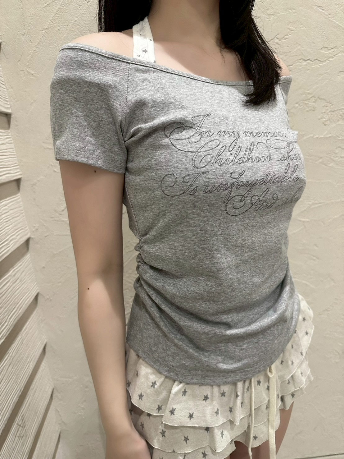 【nmtc+】Bijou Halter Layered Tee (3color)
