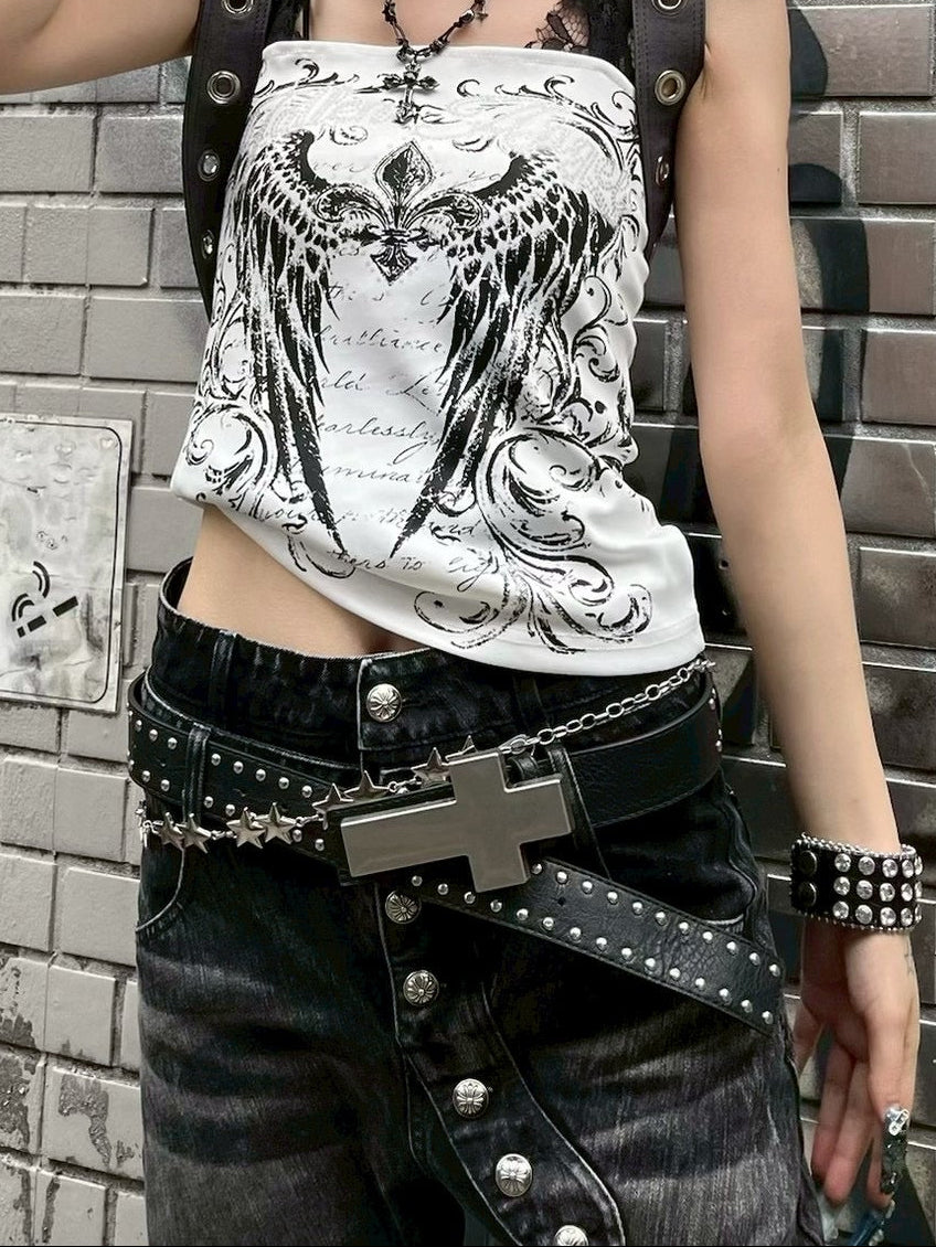 7/11 20:00発売　国際配送【BABY09】cross studs belt