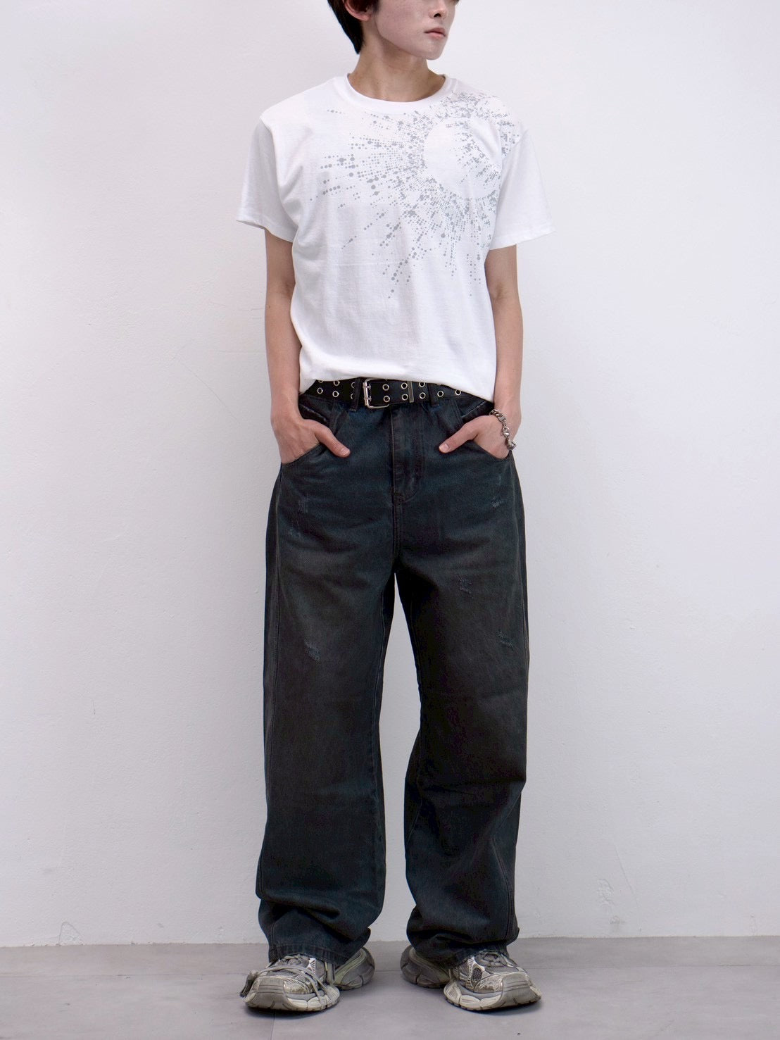 受注制【Chikashitsu +】sunshine printing crop tee (4color)