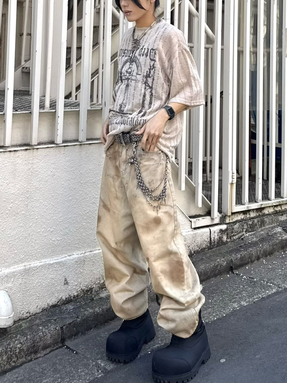 受注制【Never mind the XU】see-through short sleeve (4color)