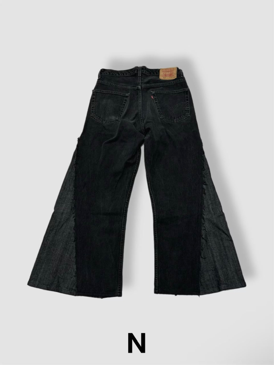 【Re +】newold docking flare denim pants (black)