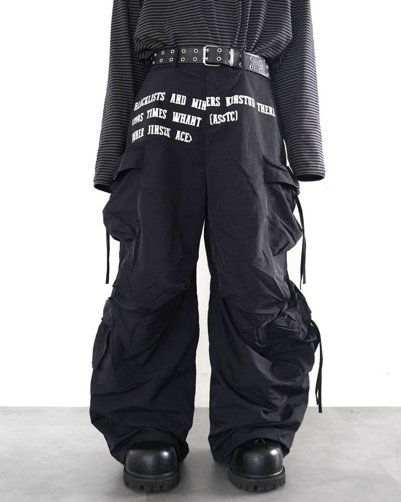 国際配送【LUV CODE】multi pocket gather pants