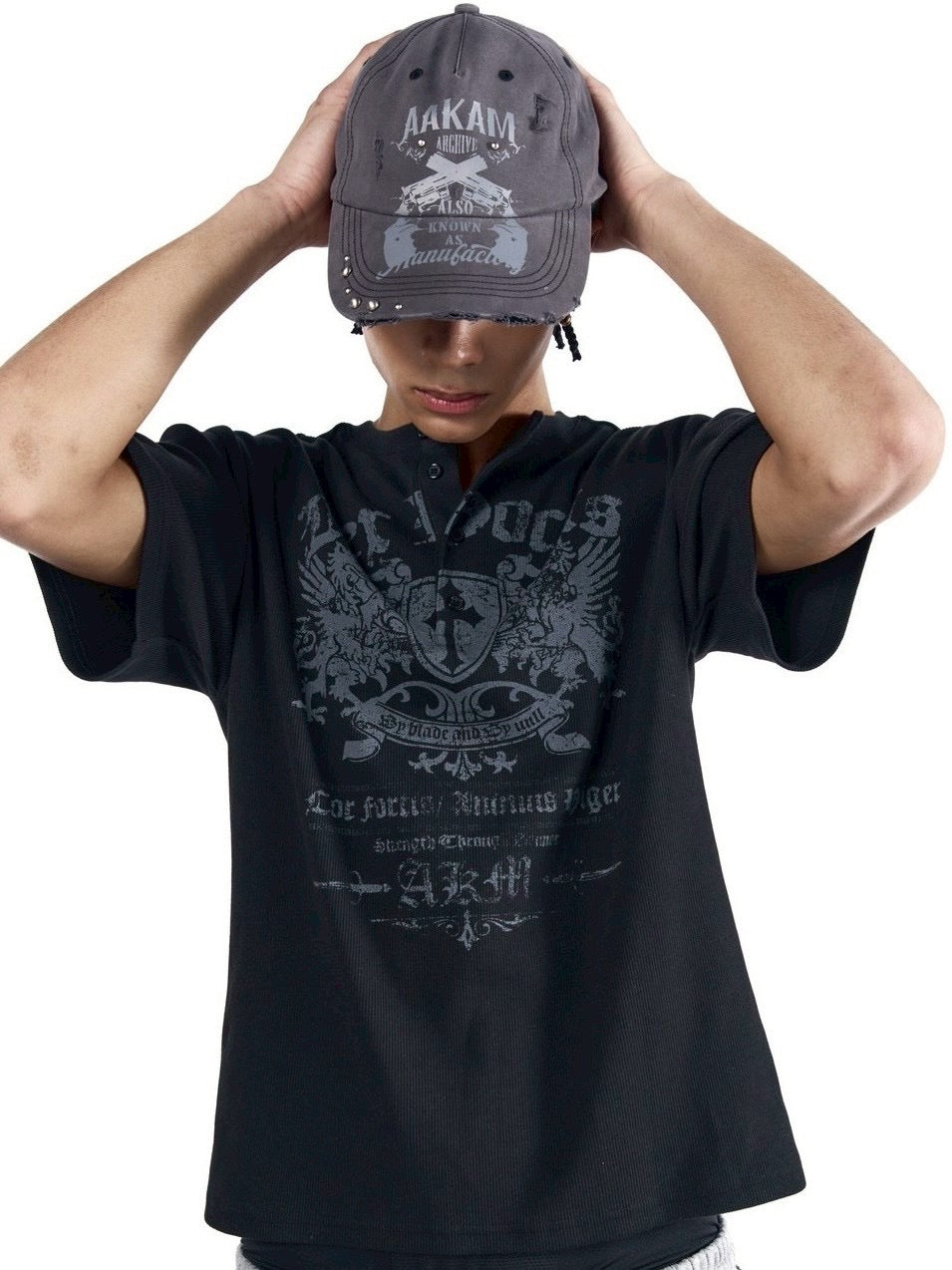 【AAKAM】Pistol Studded Ball Cap