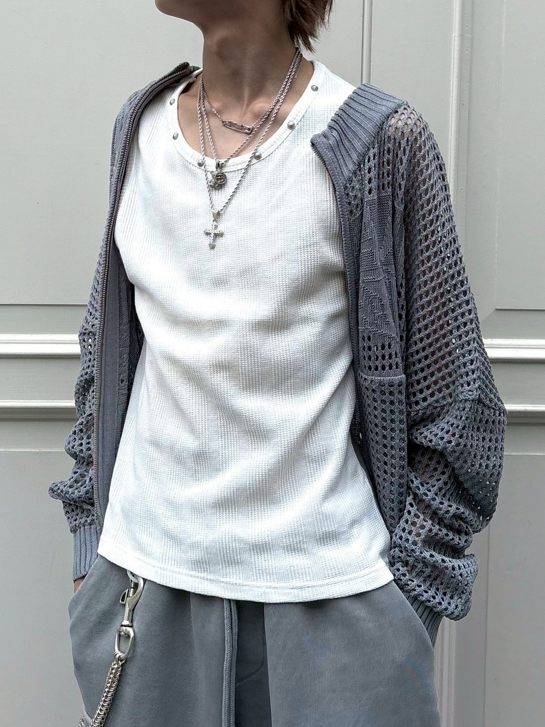 受注制【nmtc+】Studded Rib Tank Top (3color)