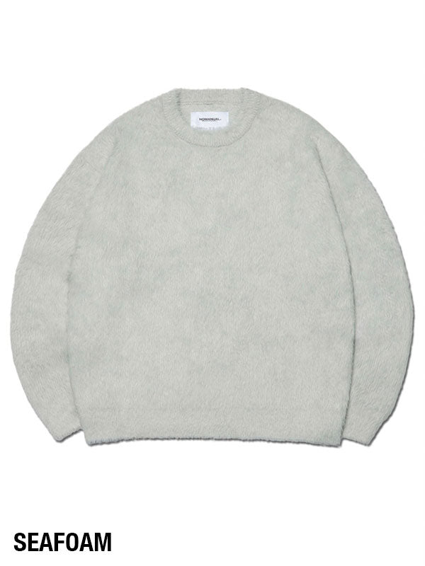 【NOMANUAL】CROPPED HAIRY KNIT (15color) / 【ノーマニュアル】クロップドヘアリー長袖ニット