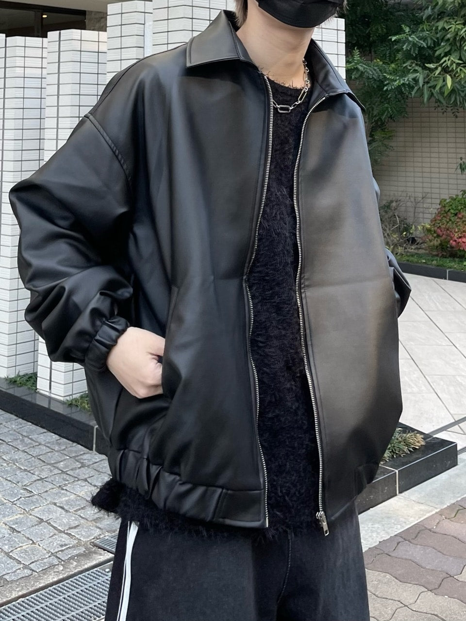 受注制【Chikashitsu +】leather blouson (3color)