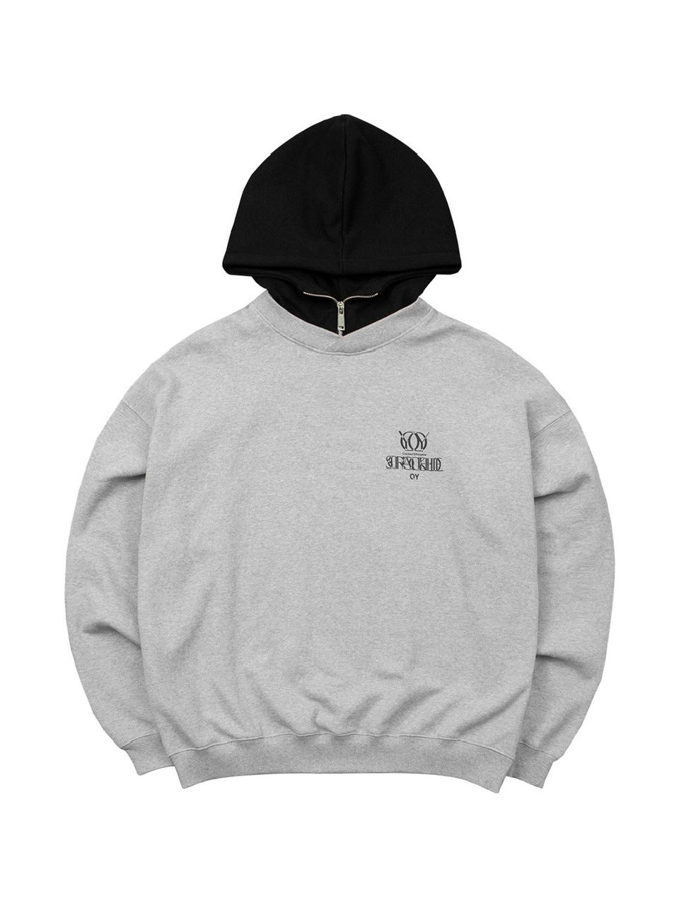 【OY】OVERLAY LOGO ZIPPER POLA HOODIE