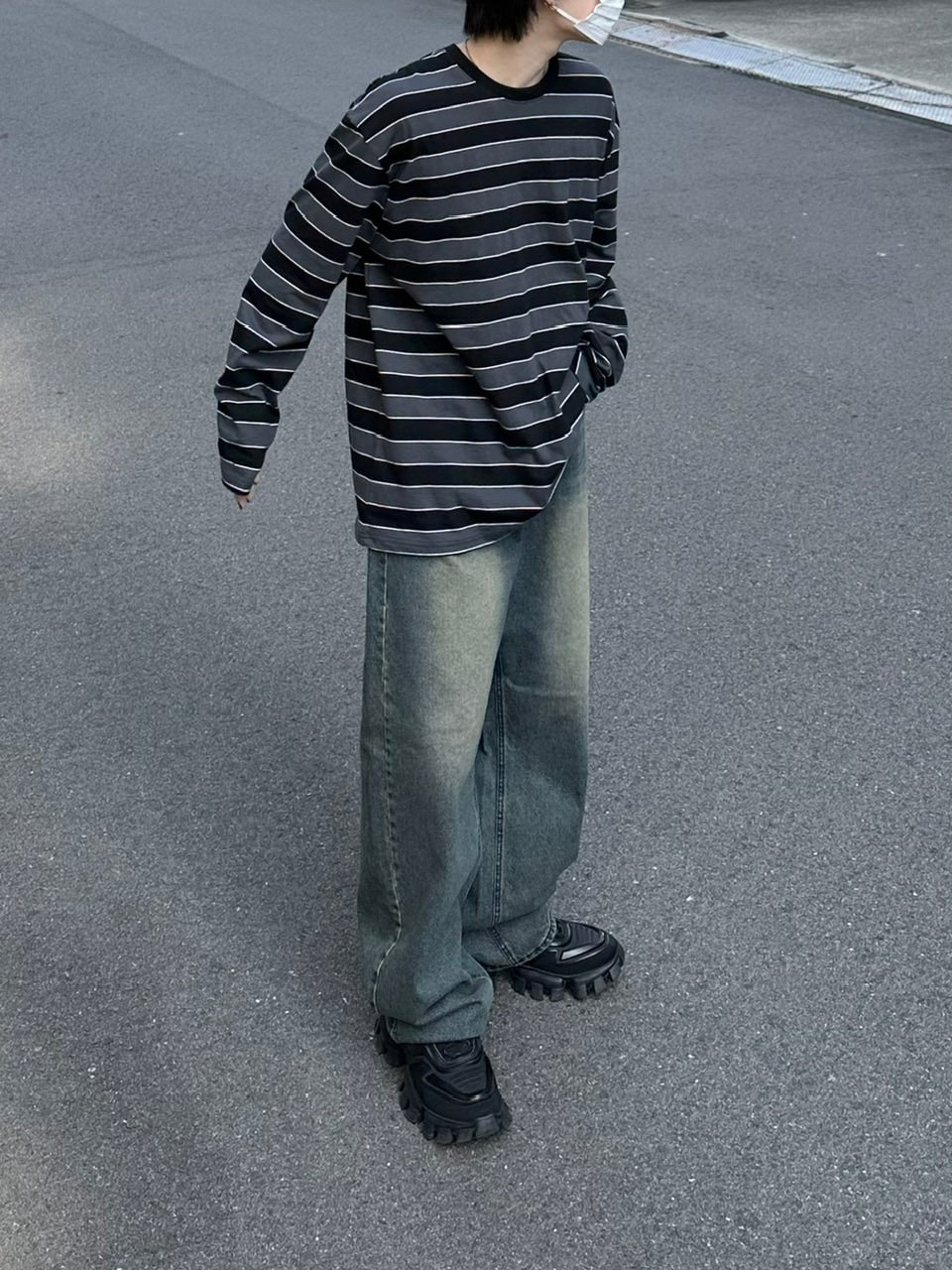 受注制【Chikashitsu +】border long sleeve (2color)