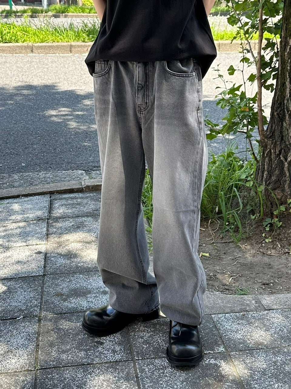 大阪店WEB限定受注制【Chikashitsu +】smokey brush deim pants (2color)
