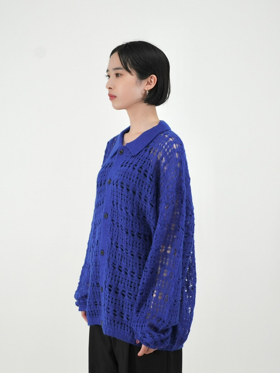 受注制【Chikashitsu +】pastry collar knit cardigan (5color)