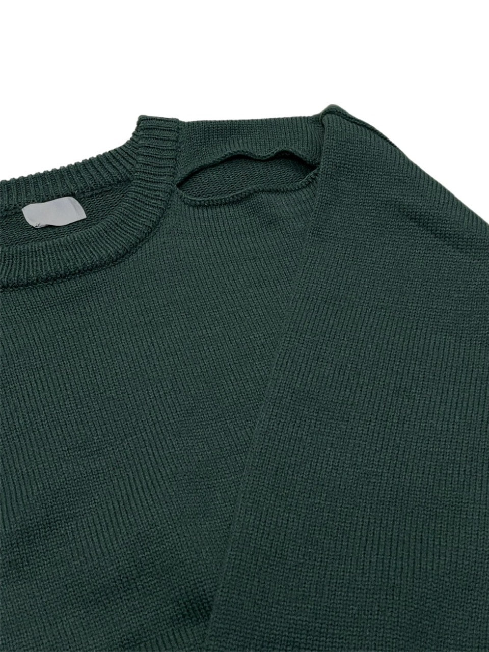 受注制【Chikashitsu +】shoulder slit knit (4color)
