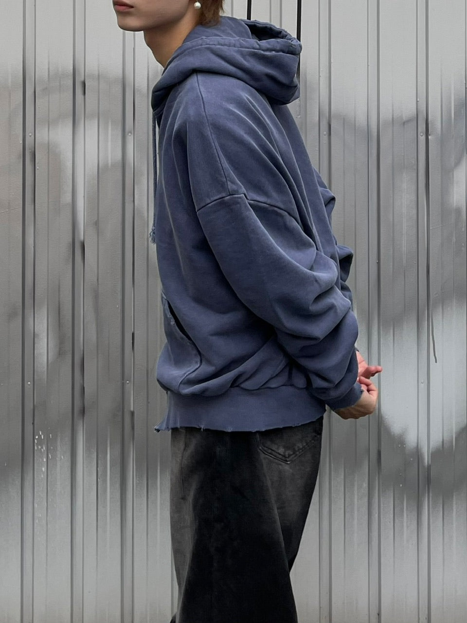 大阪店WEB限定受注制【Chikashitsu +】damage zip up hoodie (3color) / 【チカシツプラス】ダメージ長袖ジップアップパーカー