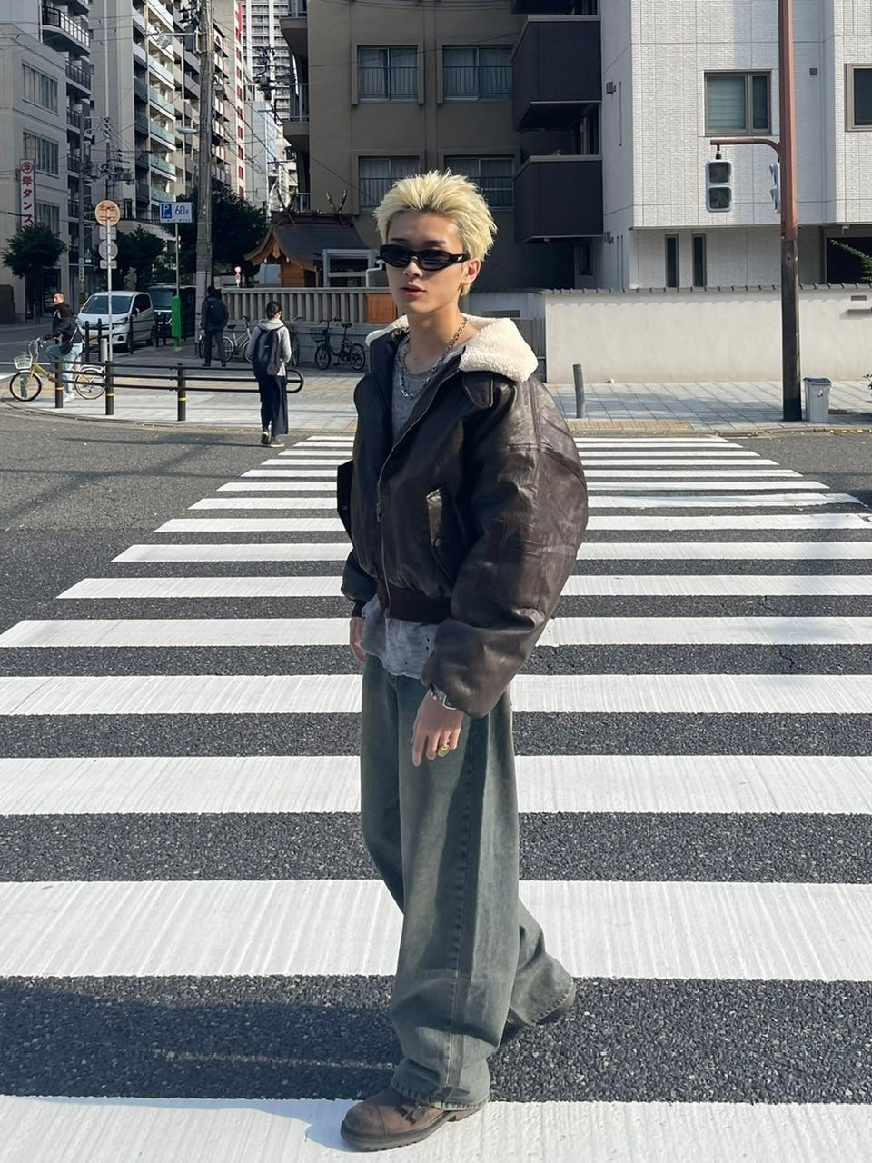 Chikashitsu +】leather bomber mustang jacket (2color) – PRESSING