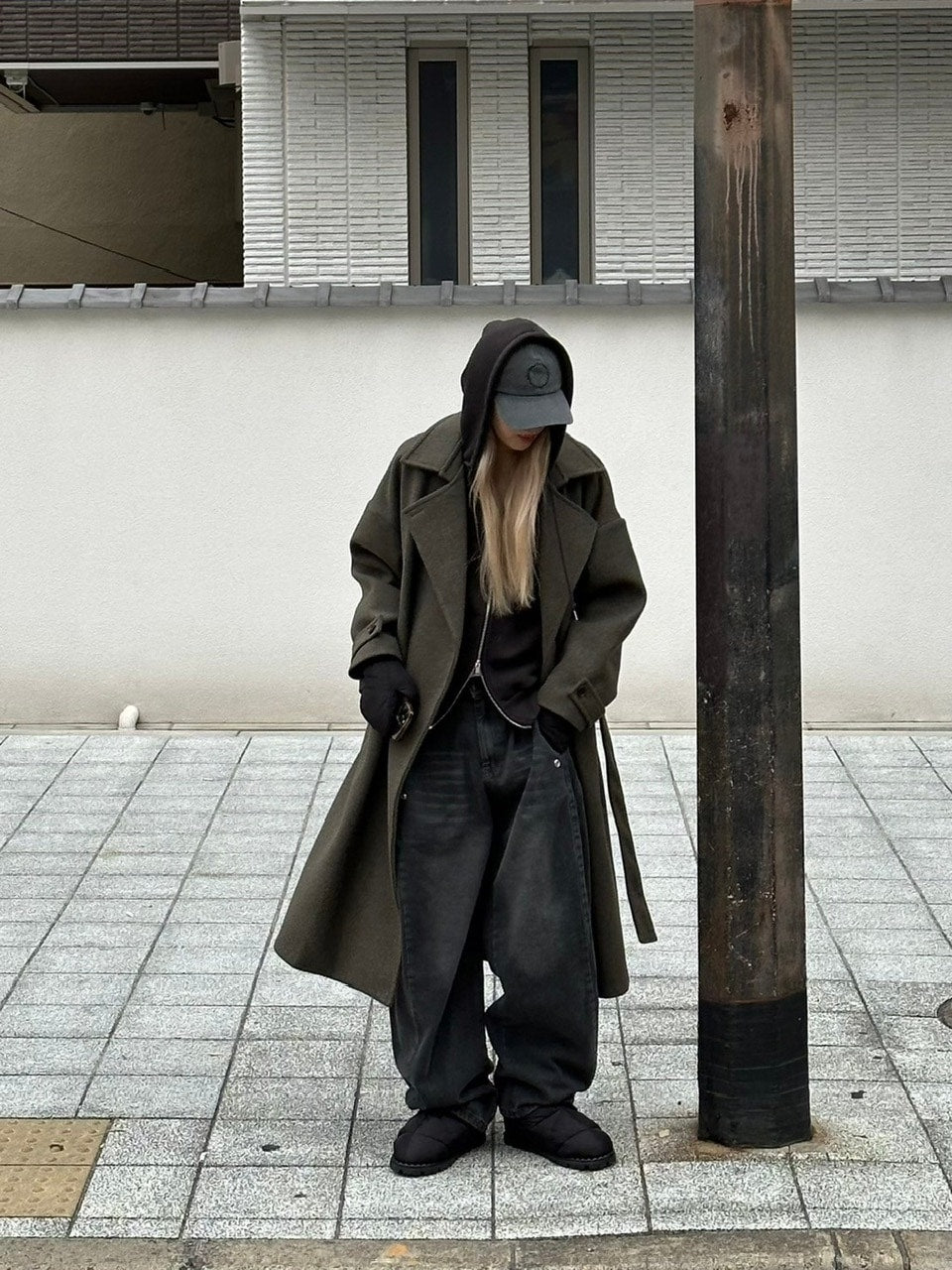大阪店WEB限定【Chikashitsu +】oversized wool double coat (2color)