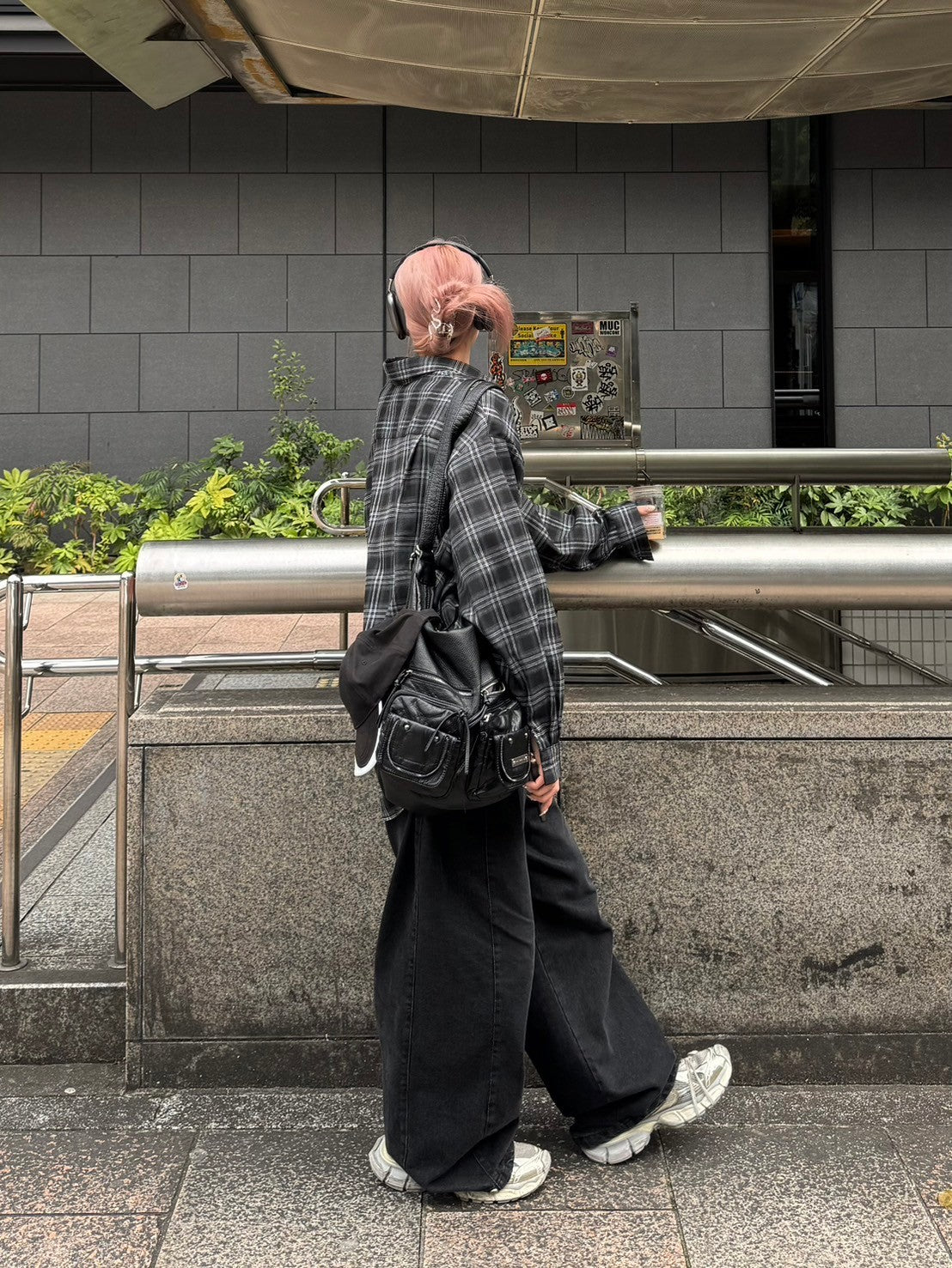 受注制【Chikashitsu +】oversized check shirt