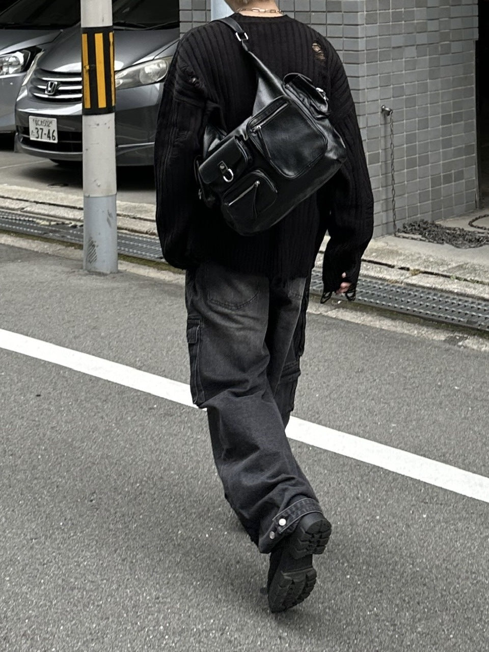 大阪店WEB限定【Chikashitsu +】overfit damage knit (3color)