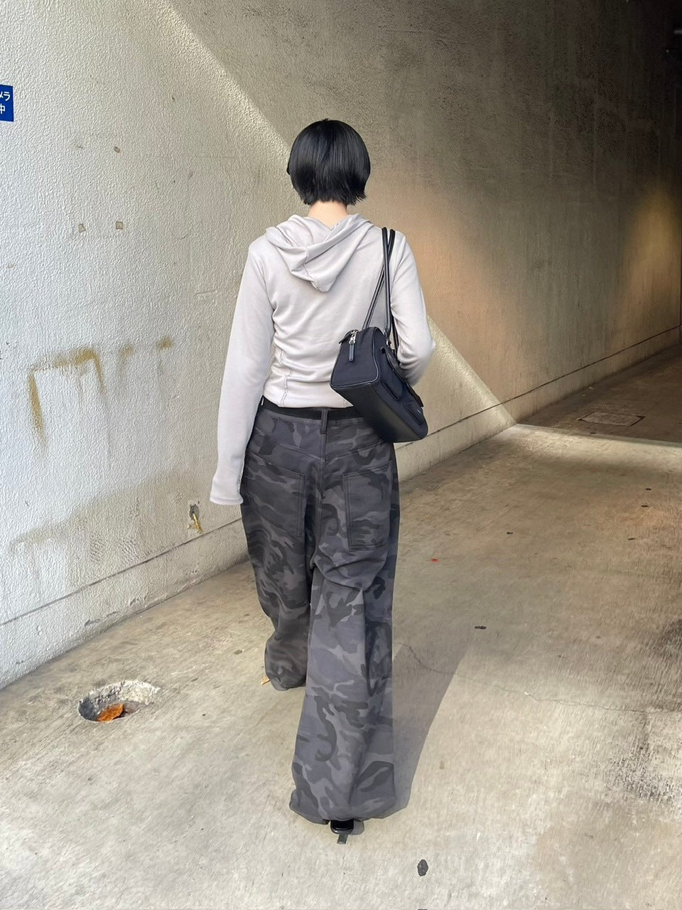 受注制【Chikashitsu +】snap button camouflage pants (2color) / 【チカシツプラス】スナップボタンカモフラージュワイドデニムパンツ