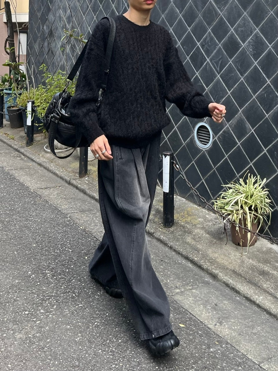 受注制【Chikashitsu +】angora like cable knit (3color)