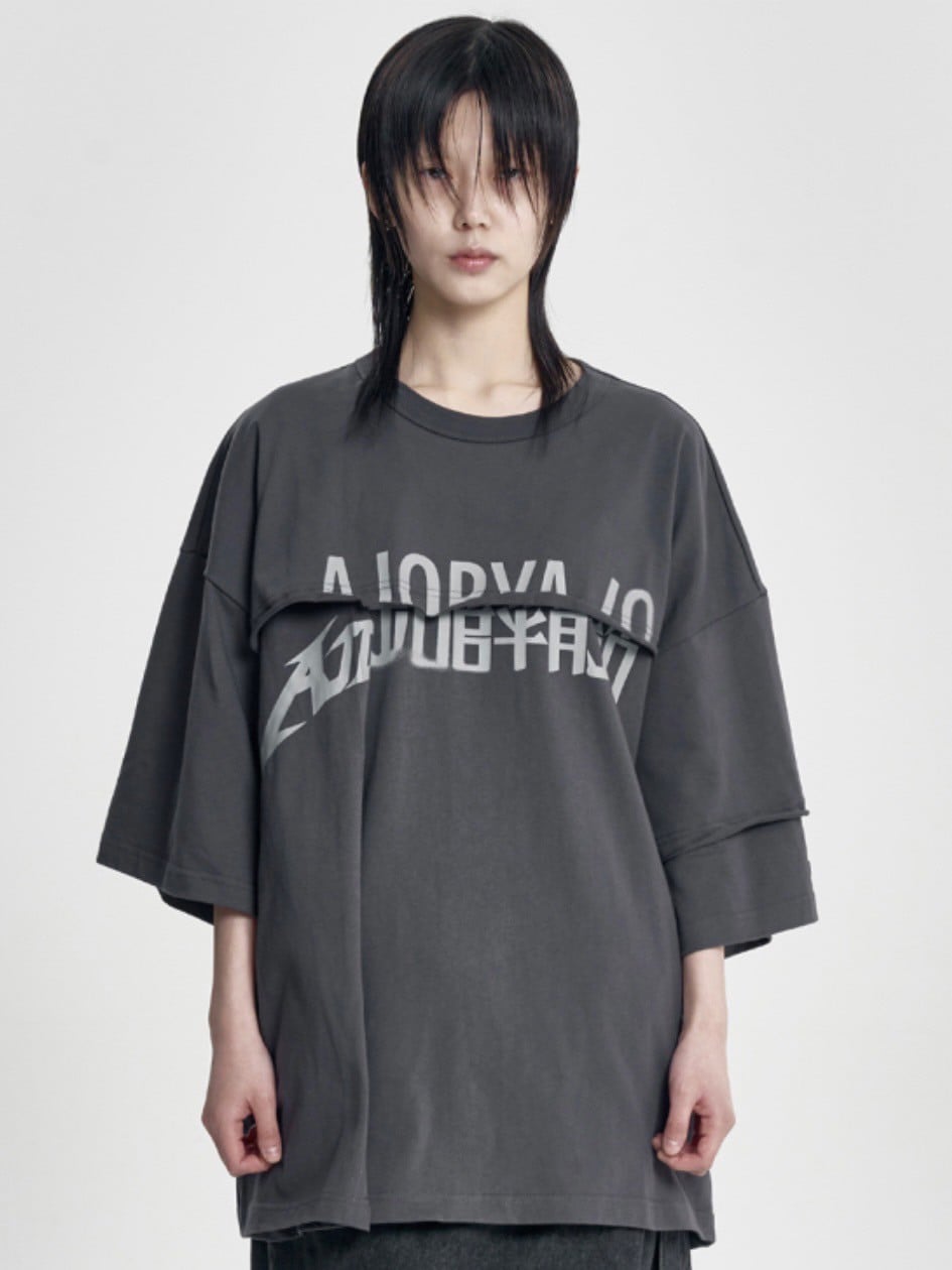 【AJOBYAJO】Tri Logo Mixed T-Shirt