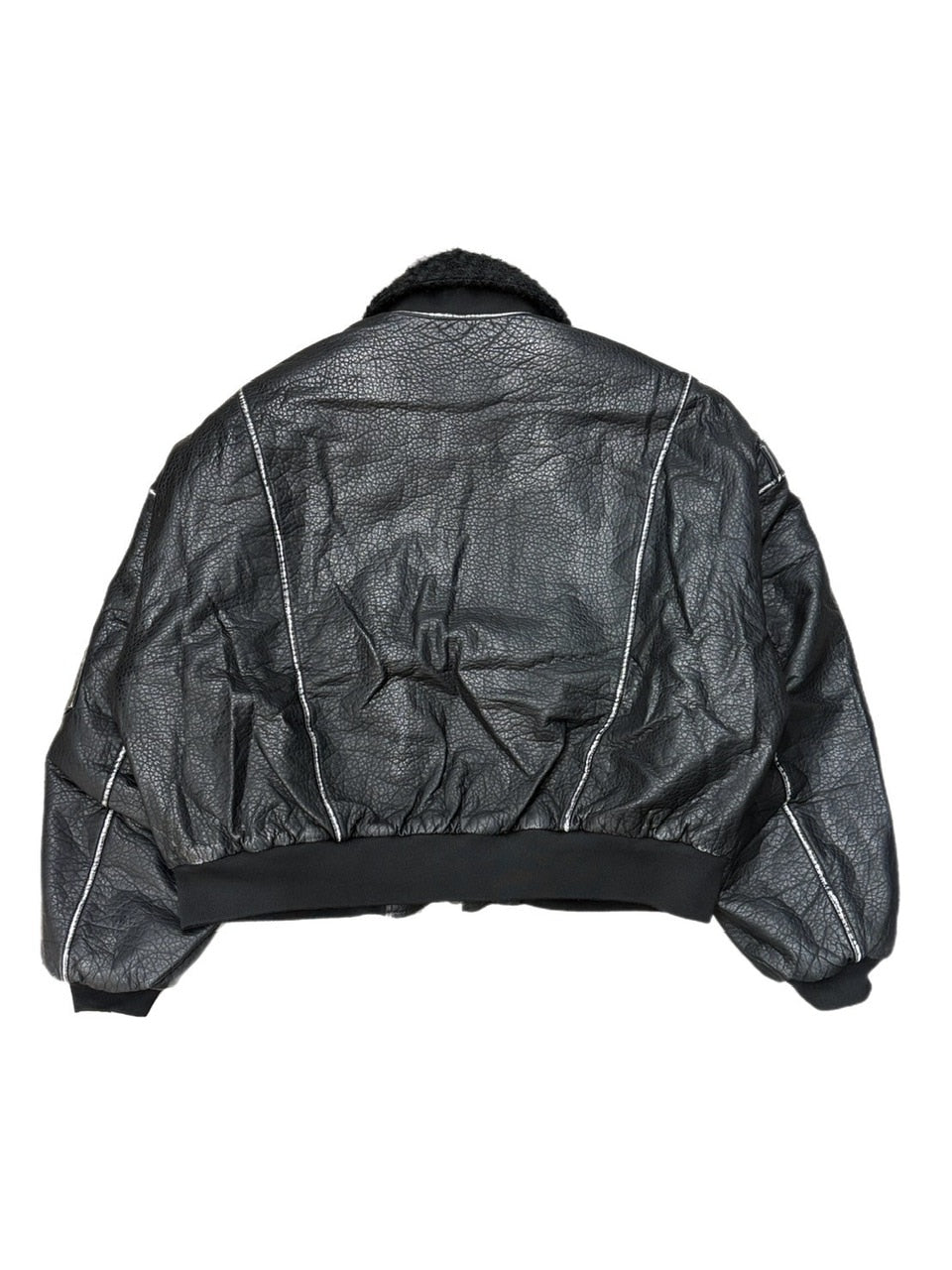 Chikashitsu +】cropped shearing leather bomber jacket – PRESSING