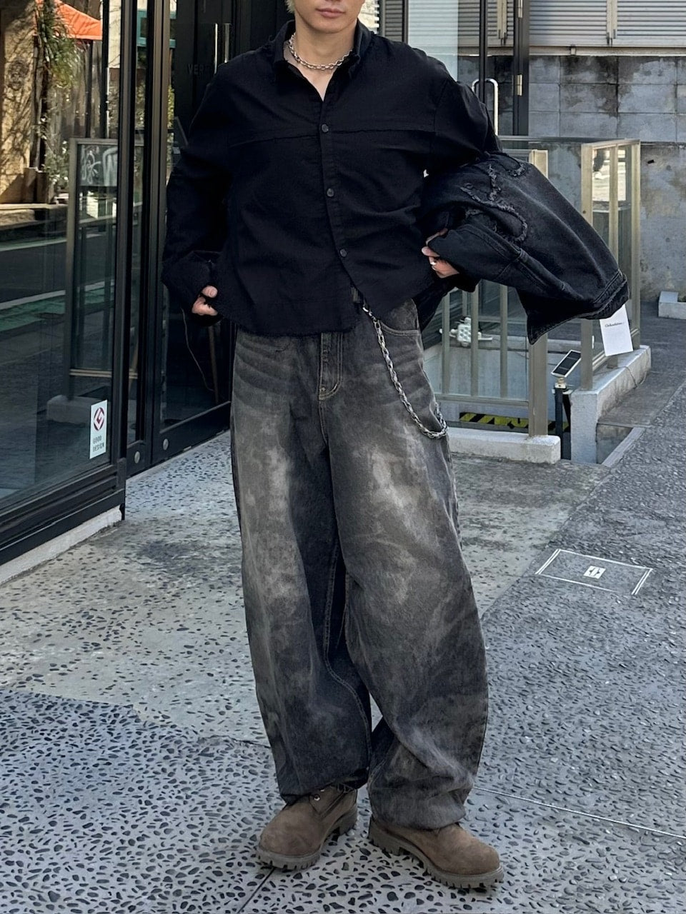 大阪店WEB限定受注制【Chikashitsu +】dirty wash balloon denim pants