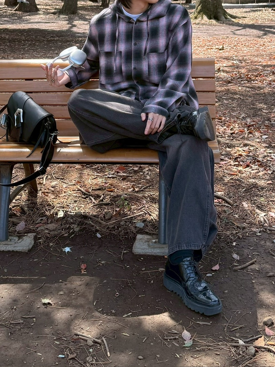 受注制【Chikashitsu +】tartan check hooded shirt (3color) / 【チカシツプラス】タータンチェックフード付き長袖シャツ