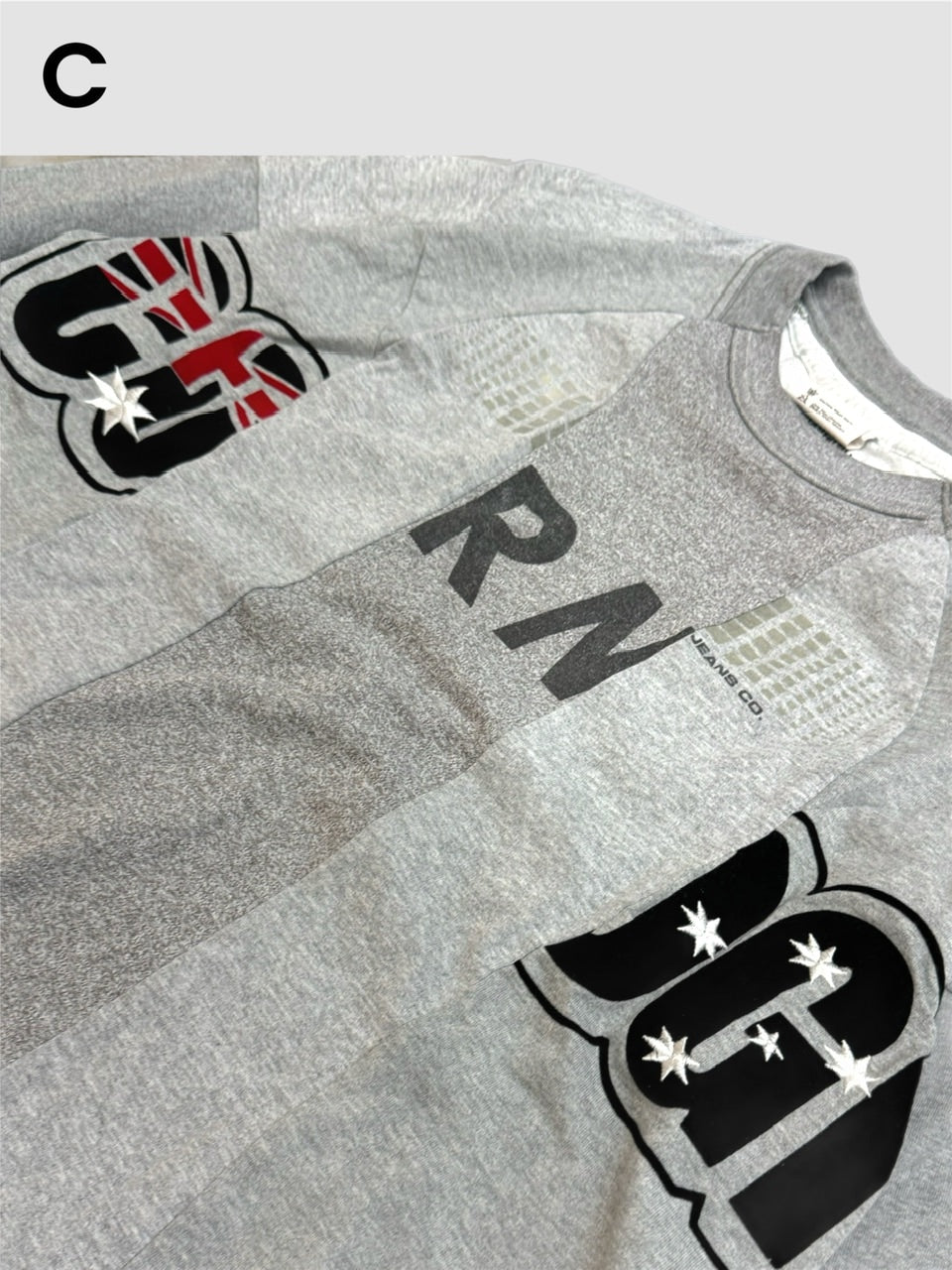 【Re +】cutting switch long sleeve (gray)