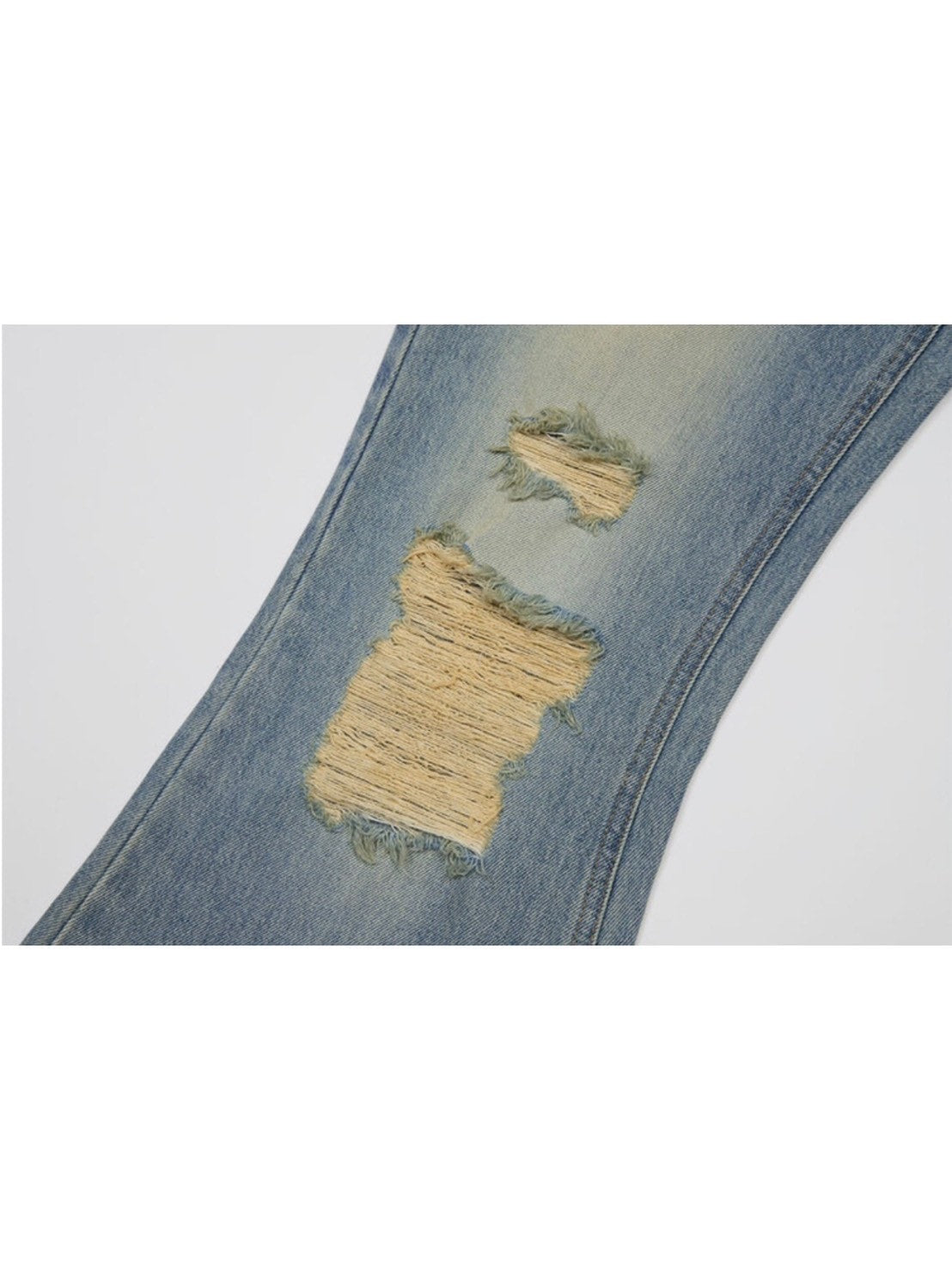 【NOT KNOWING】Destroyed Flared Jean