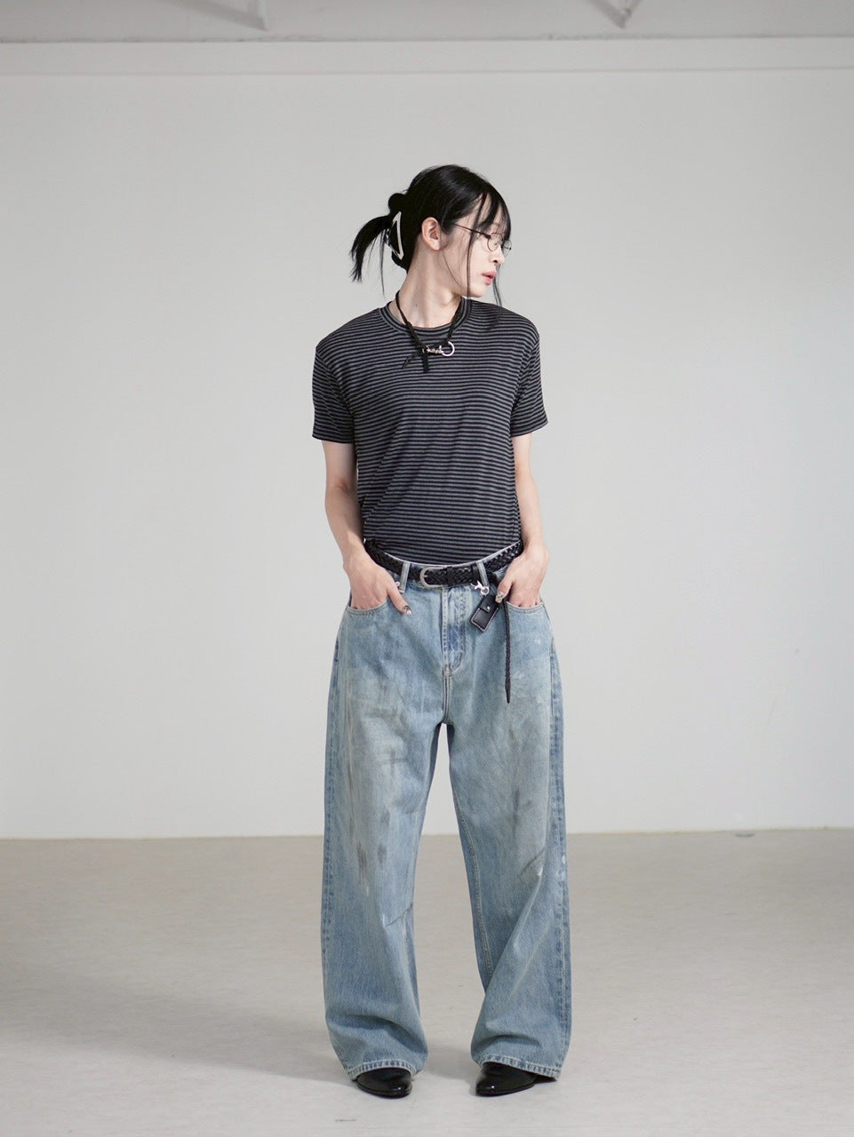 受注制【Chikashitsu +】tight fit border t-shirt (3color) / 【チカシツプラス】タイトフィットボーダー半袖Tシャツ