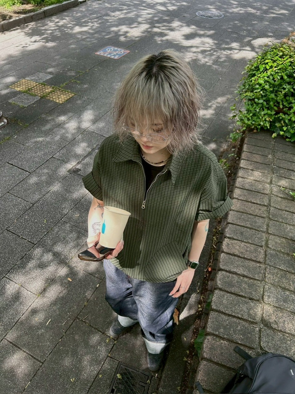 受注制【youll】cropped check shirt jacket (3color)