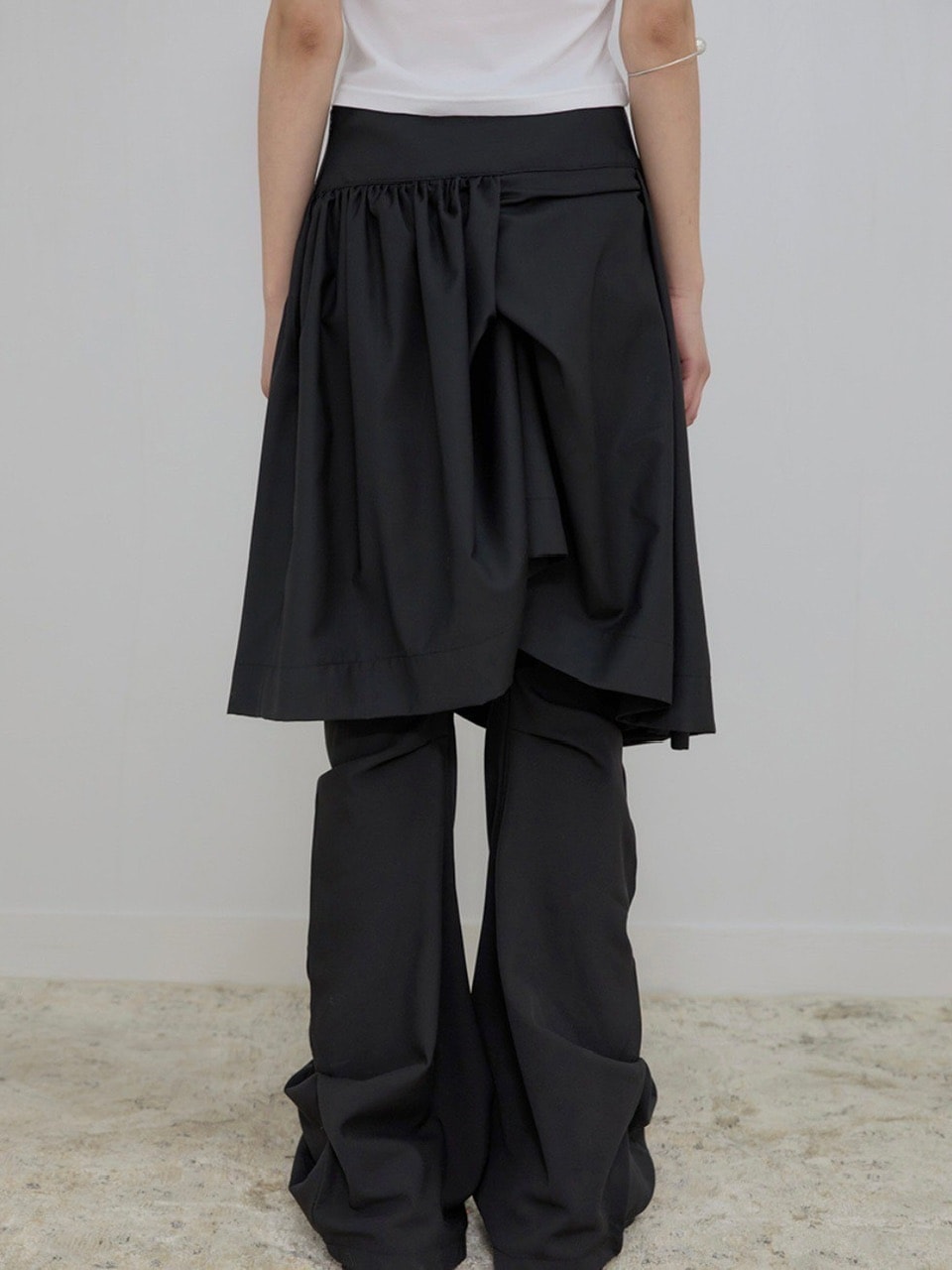 【FLAREUP】Asymmetrical Draped Midi Skirt