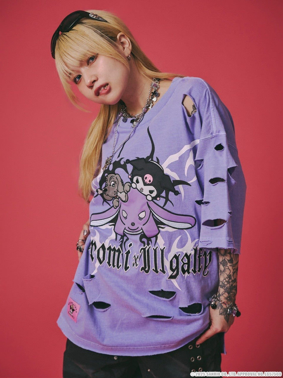 【GALFY×KUROMI】イルガルフィーボロボロ半袖TEE