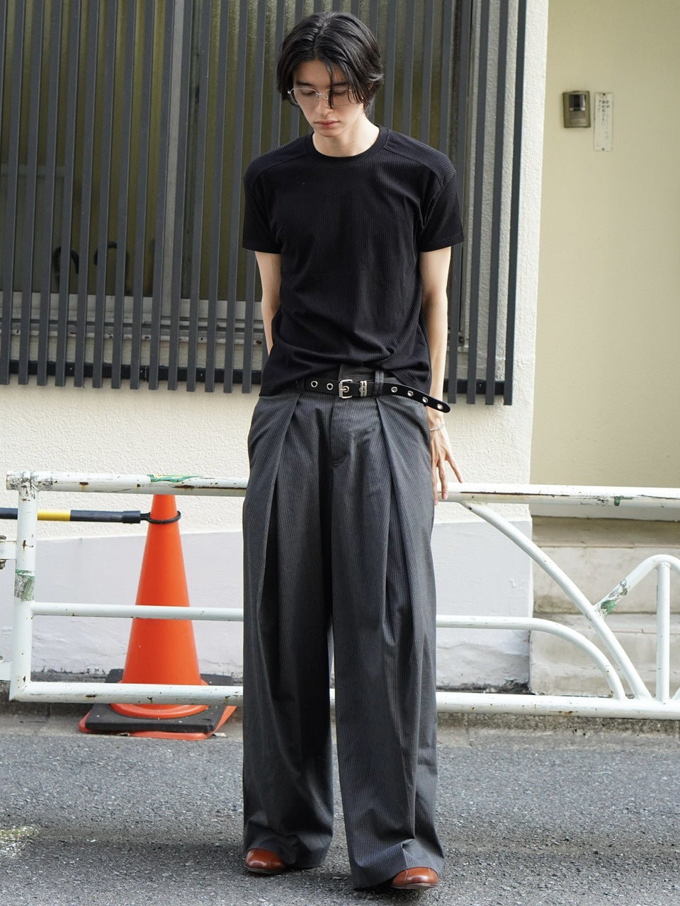 東京店WEB限定受注制【Chikashitsu +】cropped rib knit tee (3color)
