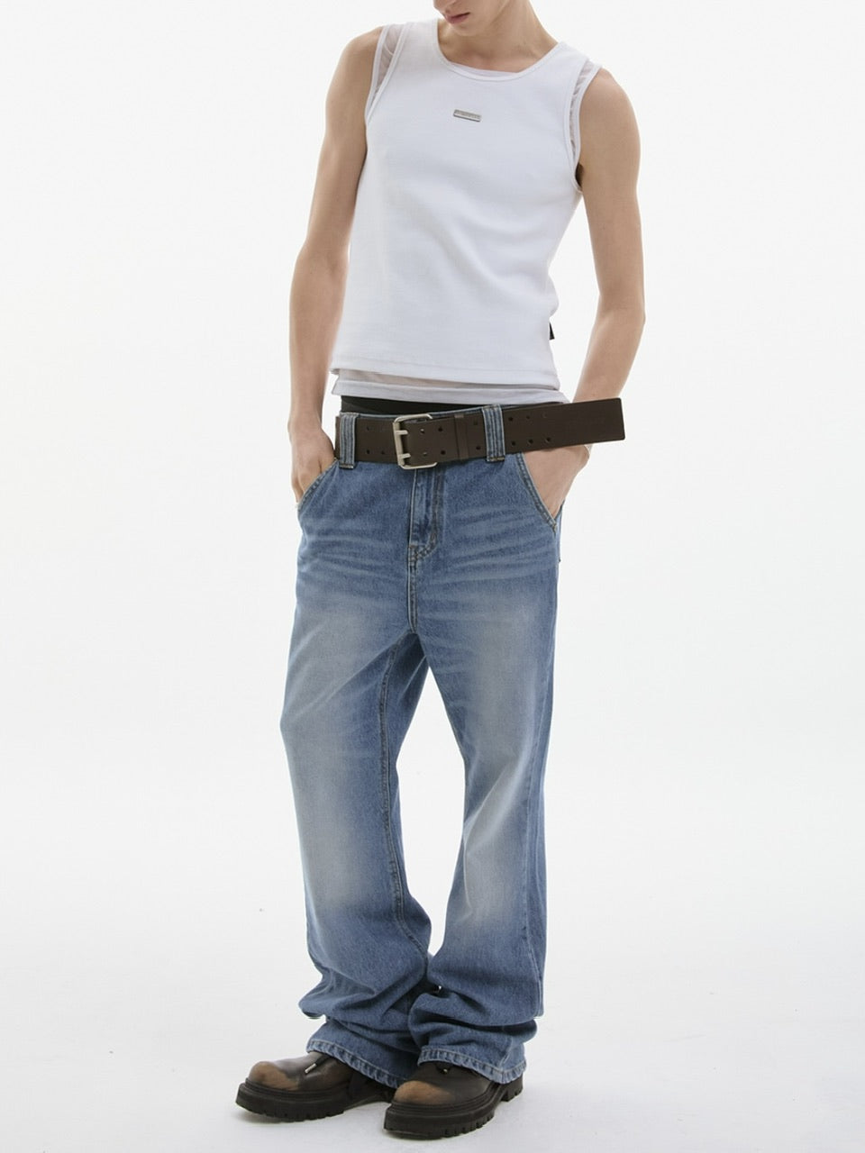 【ESC STUDIO】attractive bootcut jeans/ 【イーエスシーステュディオ】アトラクティブブーツカットデニムパンツ