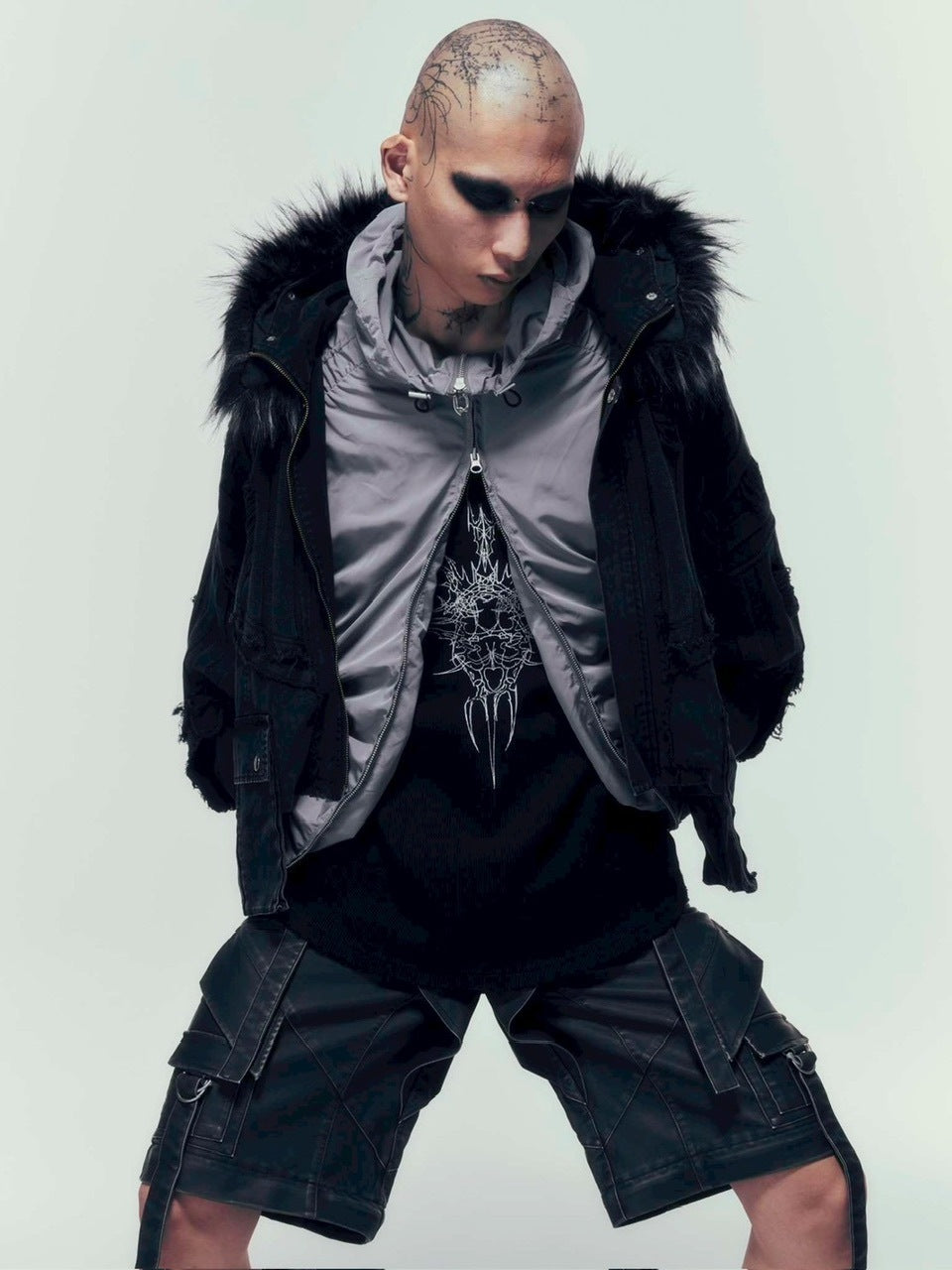 【DIG YOUR OWN GRAVE】SYN-EDGE BLOUSON /【ディグユアオウングレイブ】アシンメトリーテックブルゾン