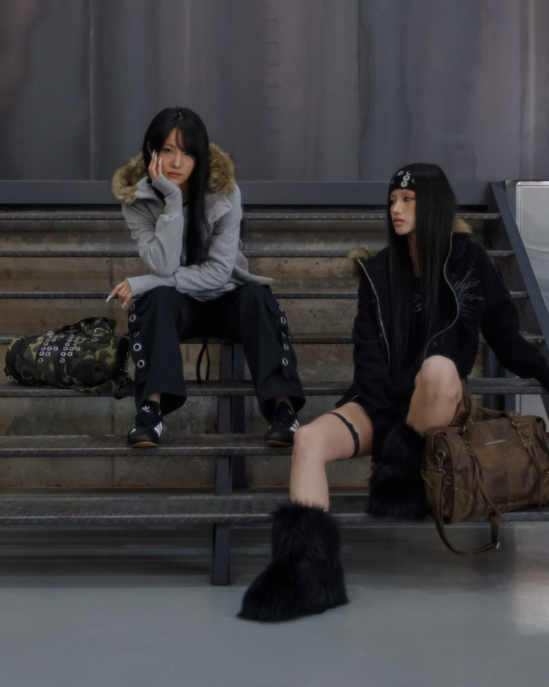 【FANCY CLUB】RUTHLESS FUR HOODED ZIP-UP / 【ファンシークラブ】ルースレスファージップアップパーカー