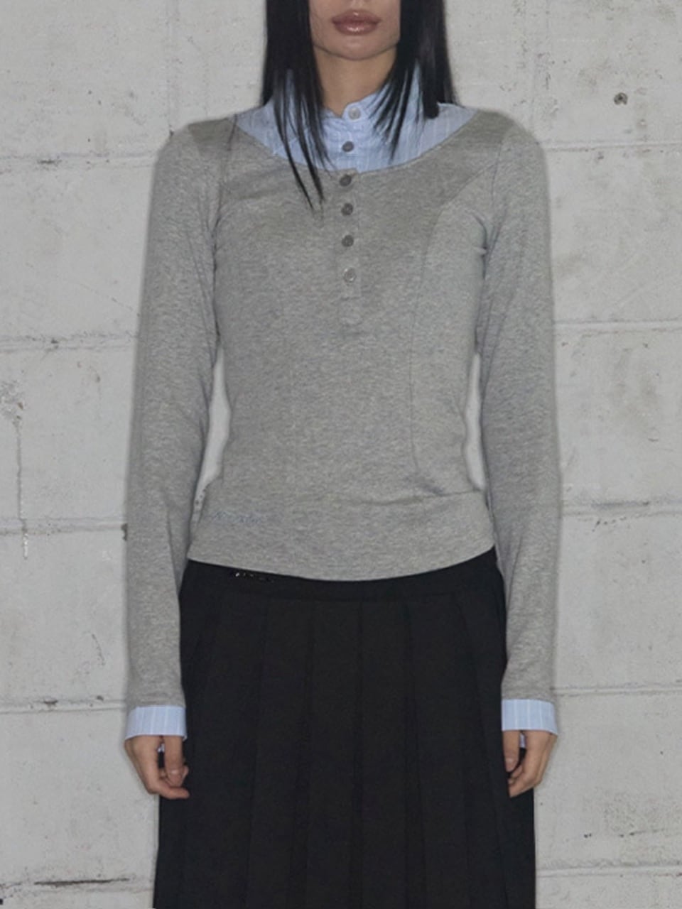 【FANCY CLUB】SHIRT LAYERED LONG SLEEVE / 【ファンシークラブ】シャツレイヤード長袖Ｔシャツ