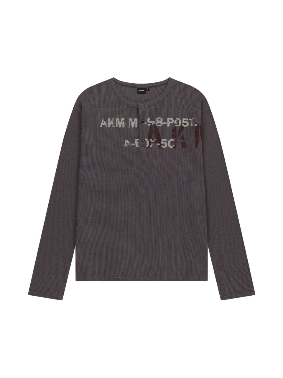 【AAKAM】Waffle Henry Neck Long Sleeve