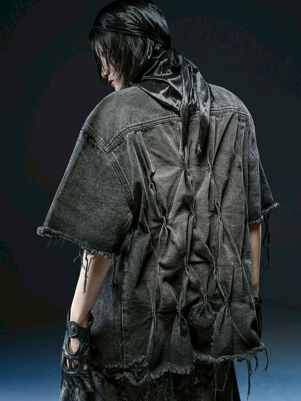 1/2 20:00再販【RICH】Knight Wide Waxed Shirt / 【リッチ】クロスバック半袖デニムシャツ